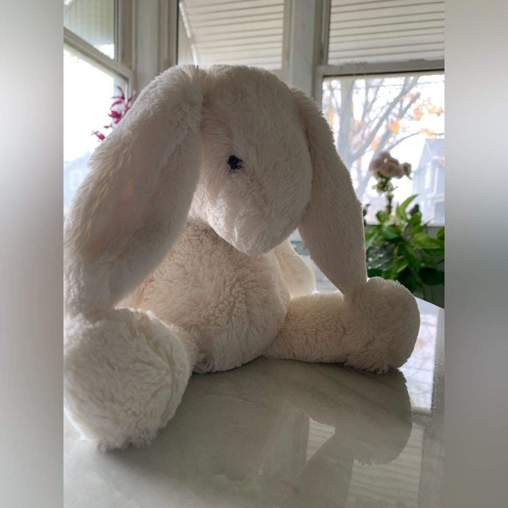Vintage Plushie Rabbit Small White Bunny Cuddly Plush The Manhattan Toy Company